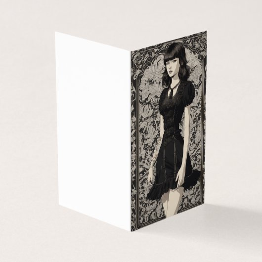 Victoriaans Gotisch LBD Klein Zwart Jurk Blank Kaart (Buitenkant)