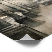 Victoriaans Gotisch Meisje & Bloemen Londen Street Poster (Hoek)