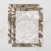 Victoriaans Gotisch Roos in het Briefpapier Sepia (Voorkant / Achterkant)