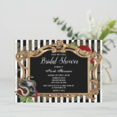 Victoriaans gotisch zwart streep Vrijgezellenfeest Kaart (Staand voorkant)