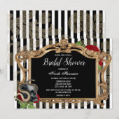 Victoriaans gotisch zwart streep Vrijgezellenfeest Kaart (Voorkant / Achterkant)