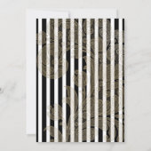 Victoriaans Gotische Black Stripe Engagement Party Kaart (Achterkant)