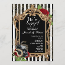 Victoriaans Gotische Black Stripe Engagement Party