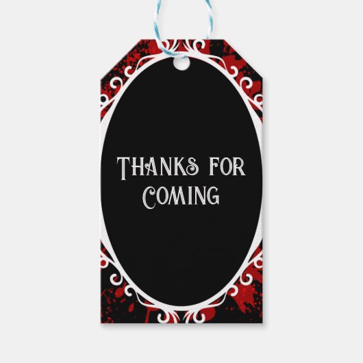 Victoriaans Gotische Bloedspatten Vampier Bruiloft Cadeaulabel (Voorkant)