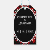 Victoriaans Gotische Bloedspatten Vampier Bruiloft Cadeaulabel (Achterkant)