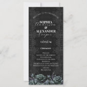 Victoriaans Gotische Bloemen Rozen Trouwprogramma (Voorkant)