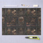 Victoriaans Gotische Dollshouse Dark Academia Tissuepapier (Craft)