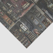 Victoriaans Gotische Dollshouse Dark Academia Tissuepapier (Detail)