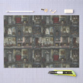Victoriaans Gotische Dollshouse Dark Academia Tissuepapier (Craft)