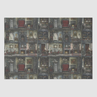 Victoriaans Gotische Dollshouse Dark Academia Tissuepapier
