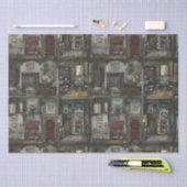 Victoriaans Gotische Dollshouse Dark Academia Tissuepapier (Craft)