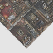 Victoriaans Gotische Dollshouse Dark Academia Tissuepapier (Detail)