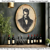 Victoriaans Gotische Duivel met Rode Ogen BB5 Deco Tissuepapier