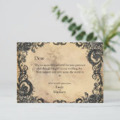 Victoriaans Gotische Elegantie Bruiloft Bedankkaart (Staand voorkant)