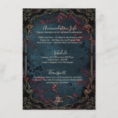 Victoriaans Gotische Elegantie Bruiloft Behuizing  Informatiekaartje (Voorkant)