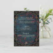 Victoriaans Gotische Elegantie Bruiloft Behuizing Informatiekaartje (Staand voorkant)