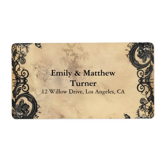 Victoriaans Gotische Elegantie Bruiloft Etiket (Voorkant)