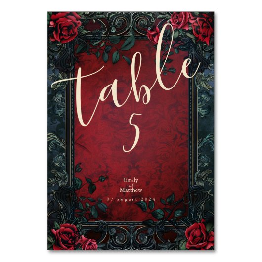 Victoriaans Gotische Elegantie Bruiloft Kaart (Voorkant)