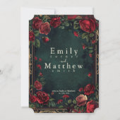 Victoriaans Gotische Elegantie Bruiloft Kaart (Achterkant)