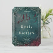 Victoriaans Gotische Elegantie Bruiloft Kaart (Staand voorkant)