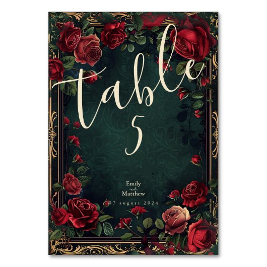 Victoriaans Gotische Elegantie Bruiloft Kaart (Voorkant)