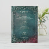 Victoriaans Gotische Elegantie Bruiloft Menu (Staand voorkant)