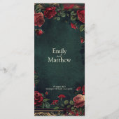 Victoriaans Gotische Elegantie Bruiloft Menu (Achterkant)