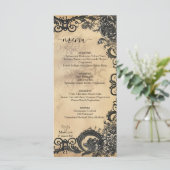 Victoriaans Gotische Elegantie Bruiloft Menu (Staand voorkant)