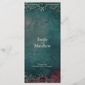 Victoriaans Gotische Elegantie Bruiloft Menu (Achterkant)