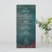 Victoriaans Gotische Elegantie Bruiloft Menu (Staand voorkant)