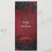 Victoriaans Gotische Elegantie Bruiloft Menu (Achterkant)