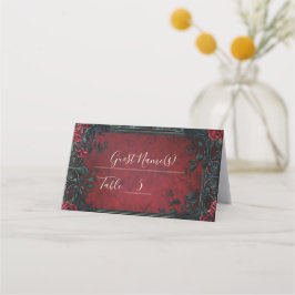 Victoriaans Gotische Elegantie Bruiloft Plaatskaartje