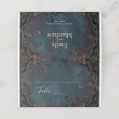 Victoriaans Gotische Elegantie Bruiloft Plaatskaartje (Buitenkant ongevouwen)