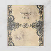 Victoriaans Gotische Elegantie Bruiloft Plaatskaartje (Buitenkant ongevouwen)