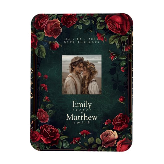 Victoriaans Gotische Elegantie Bruiloft Save The D Magneet (Verticaal)