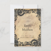 Victoriaans Gotische Elegantie Bruiloft Save The Date (Achterkant)