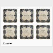 Victoriaans Gotische Elegantie Bruiloft Vierkante Sticker (Vel)