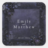 Victoriaans Gotische Elegantie Bruiloft Vierkante Sticker (Voorkant)