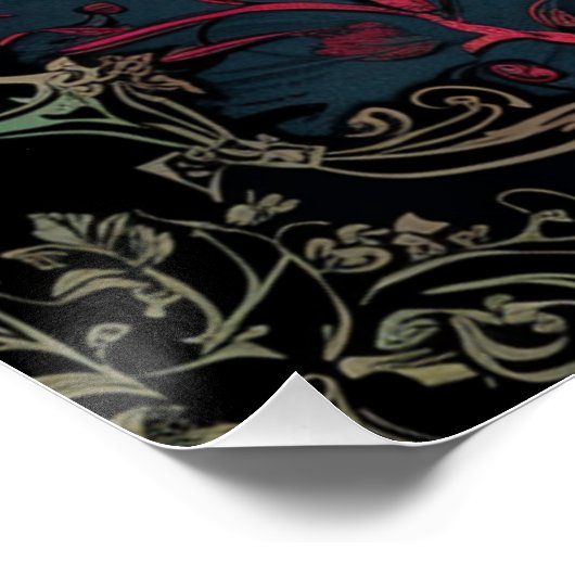 Victoriaans Gotische Elegantie Bruiloft Zittinggra Perfect Poster (Hoek)