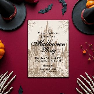 Victoriaans gotische enge Halloween Kaart