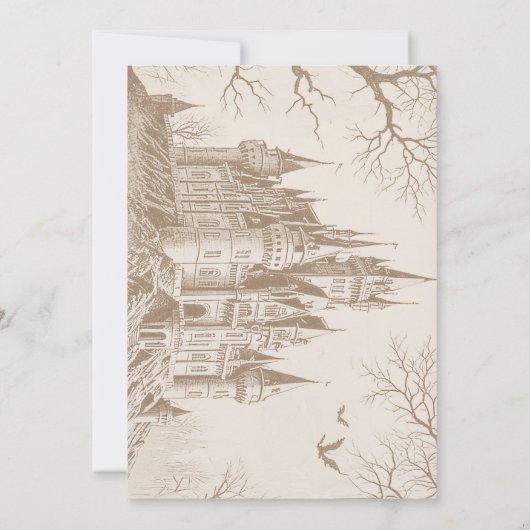 Victoriaans  gotische enge Halloween Kaart (Achterkant)