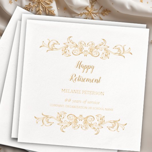 Victoriaans gotische gelukkige pensionering folie servetten