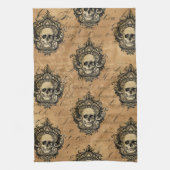 Victoriaans gotische glam schedel theedoek (Verticaal)