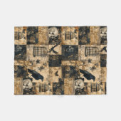 Victoriaans gotische Halloween patchwork Fleece Deken (Voorkant (Horizontaal))
