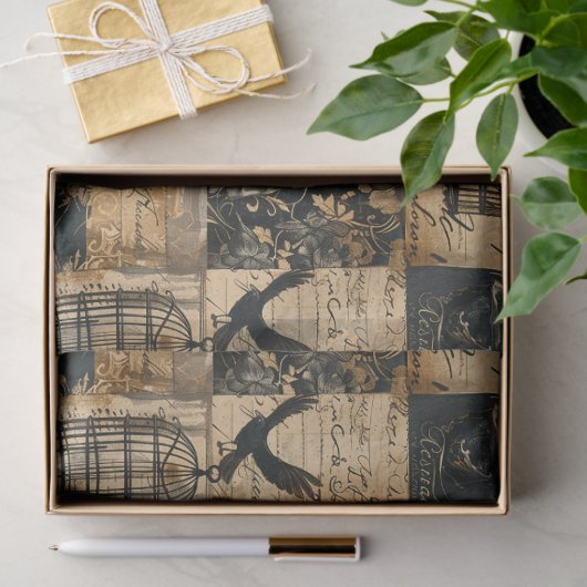 Victoriaans gotische Halloween patchwork Tissuepapier (Geschenk)