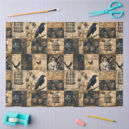 Victoriaans gotische Halloween patchwork Tissuepapier (Craft)