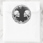  Victoriaans Gotische Halloween Skulls Rozen Ronde Sticker (Tas)
