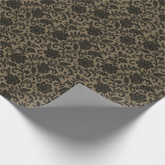 Victoriaans gotische kant en perkament all-occasio cadeaupapier (Hoek)