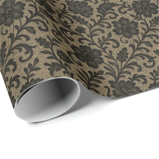 Victoriaans gotische kant en perkament all-occasio cadeaupapier (Rol Hoek)