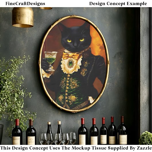 Victoriaans Gotische Kat met Absinthe EG9L Decoupa Tissuepapier